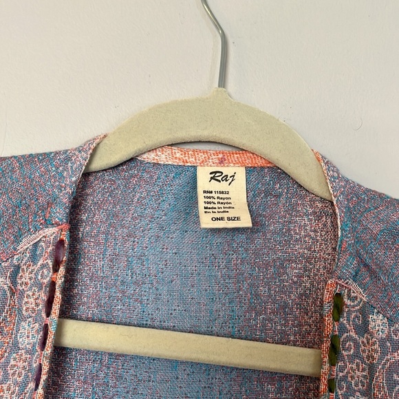 Raj Floral Embroidered Long Kimono OS - Picture 5 of 7